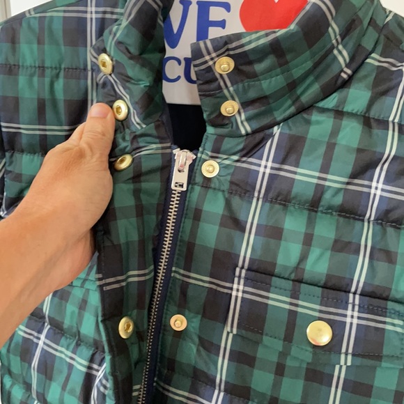 J Crew Navy & Green Puffer Coat - Size XS - Picture 6 of 9